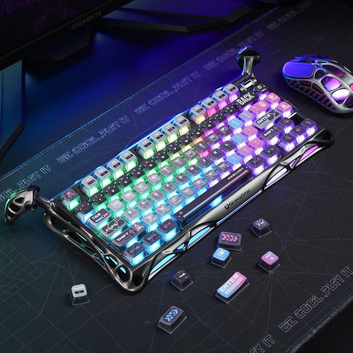 GravaStar Tastenkappen Cyberpunk-Design (ohne Tastatur)