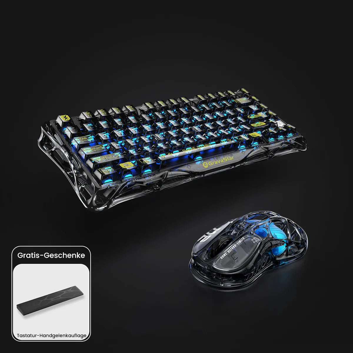 GravaStar Core-Flex-Gaming-Komplettset – Transparent-Schwarz