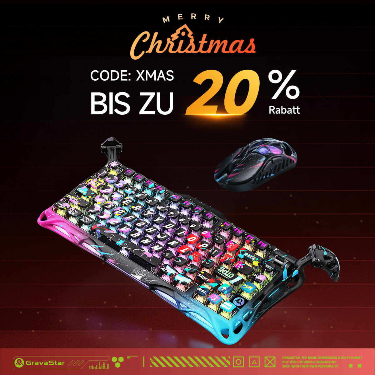 GravaStar 8000Hz Ultra-Fast Reverb Gaming Headset - Neon Graffiti Special Edition