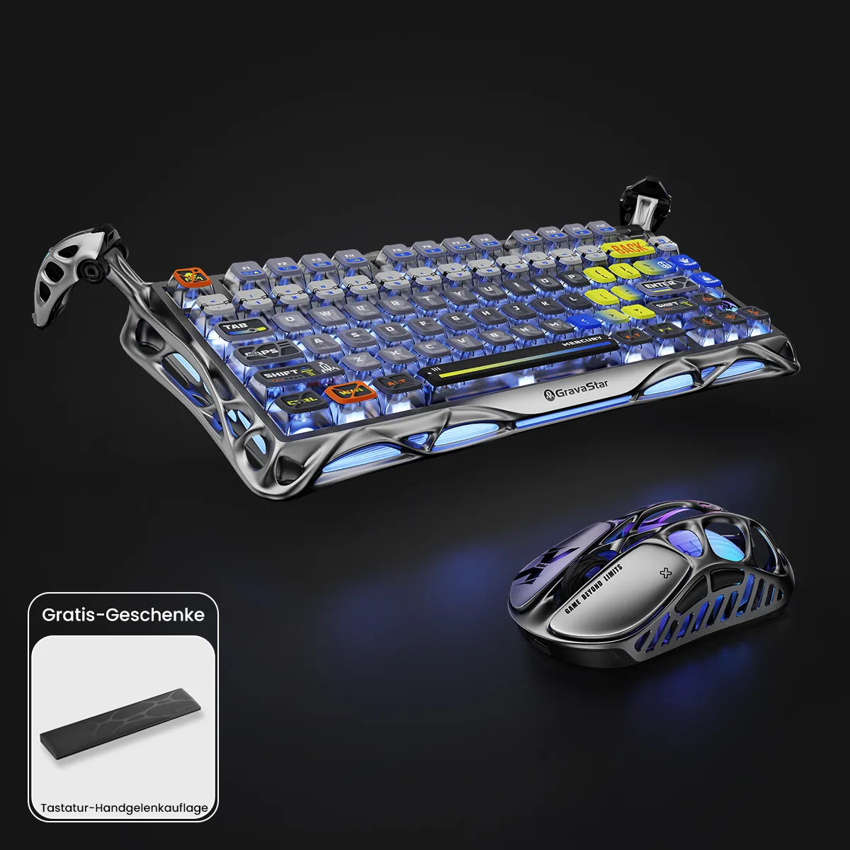 GravaStar Ultimate-Gaming-Komplettset – Weltraum-Silber