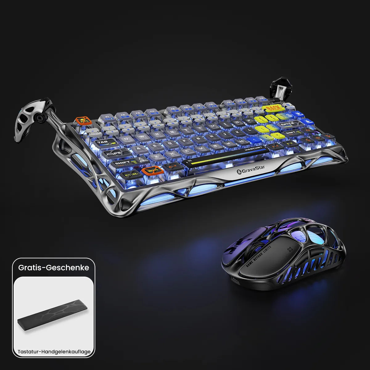 GravaStar Ultimate-Gaming-Komplettset – Weltraum-Silber
