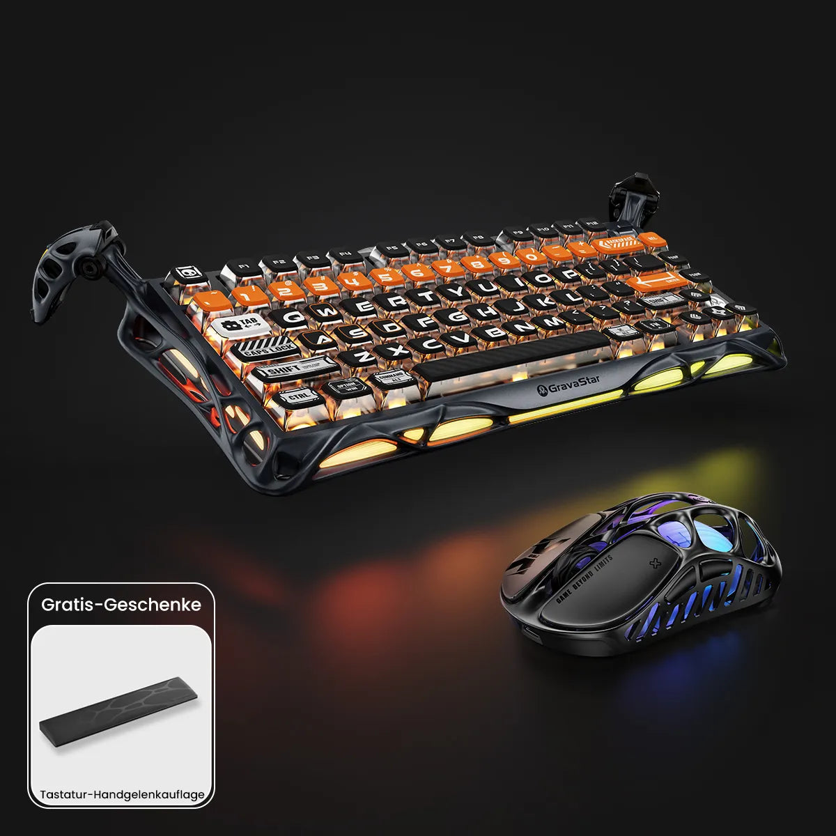Gravastar セット GravaStar Ultimate-Gaming-Komplettset Cyberlicht K1 Pro CyberFlare