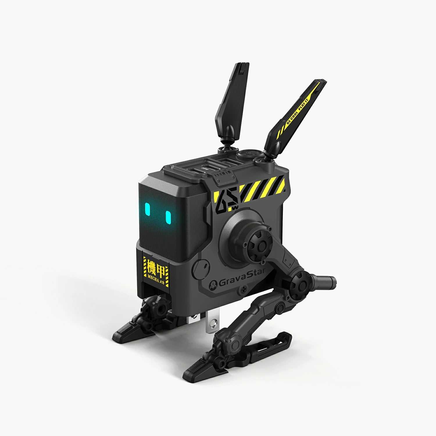 Alpha65 GaN-65W-Schnellladegerät – Dunkelgrau