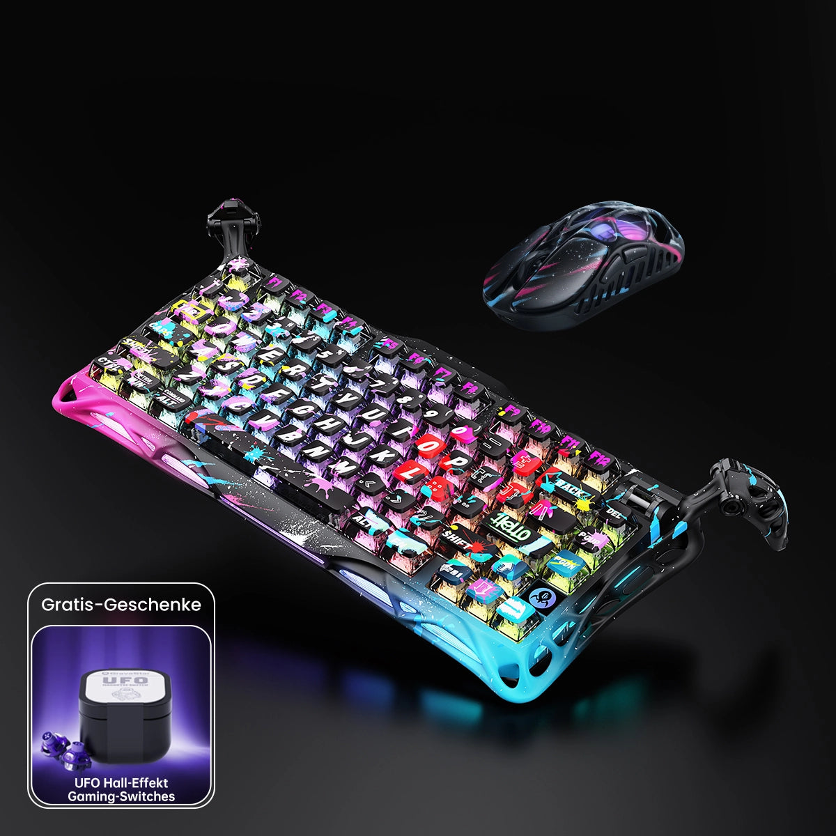 GravaStar 8000Hz Ultra-Schnelles Hall-Effekt Gaming-Komplettset - Neon-Graffiti Sonderedition