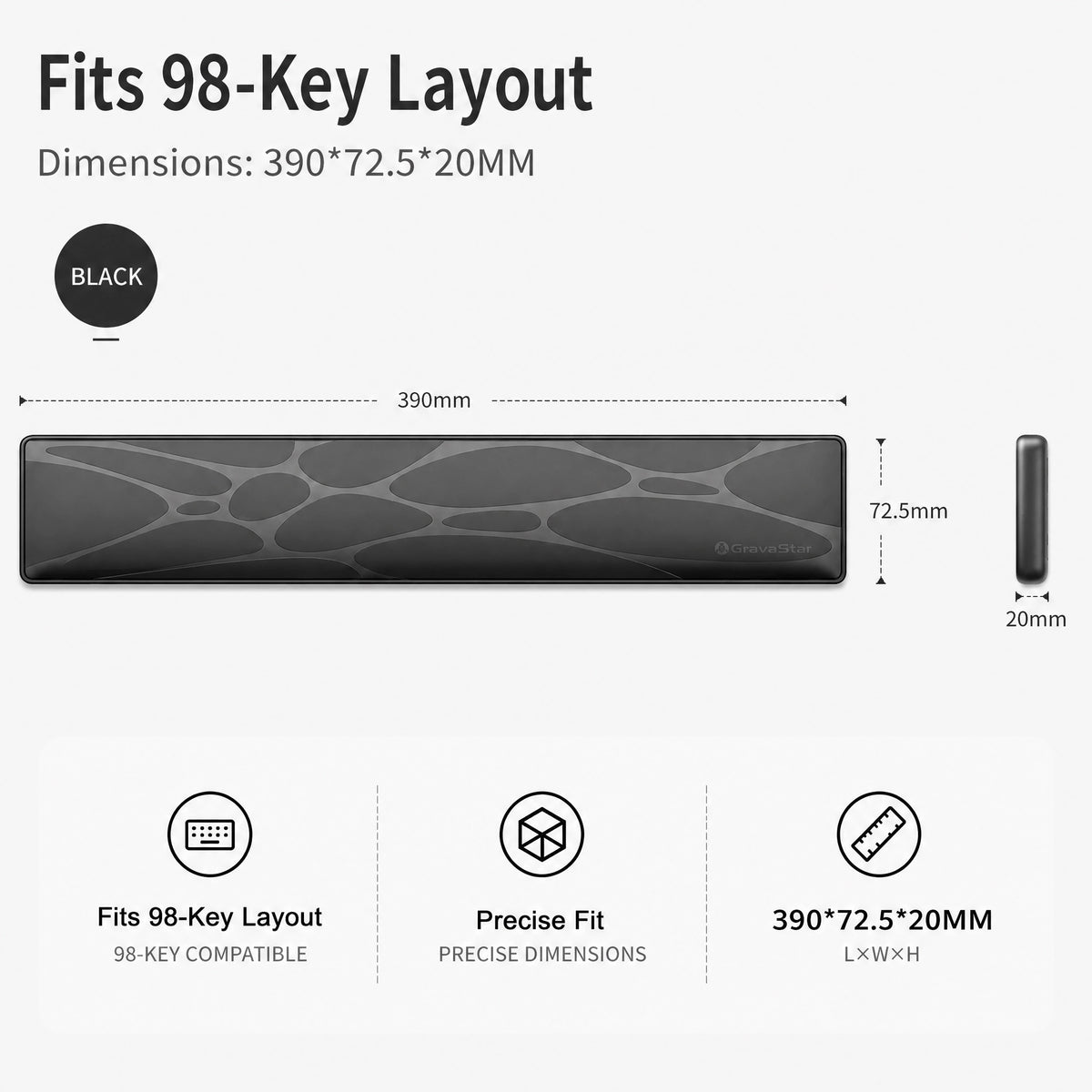 GravaStar 98% Ergonomische Tastatur-Handgelenkauflage
