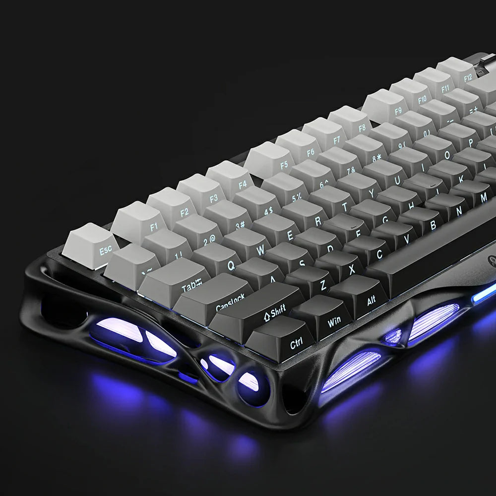 Mercury K1 Gaming-Tastatur – Verlauf-Schwarz
Premium 75% mechanische Gaming-Tastatur in elegantem Verlauf-Schwarz mit 8000mAh Akku, Gasket-Mount Design und Kailh Cherry Pink Switches
Erleben Sie Gaming-Performance der nächsten Generation mit der Mercury K1 in spektakulärem Verlauf-Schwarz. Diese premium mechanische Gaming-Tastatur vereint elegante Gradient-Ästhetik mit modernster Technologie – perfekt für deutsche Gaming-Profis, die Wert auf Stil und Performance legen.