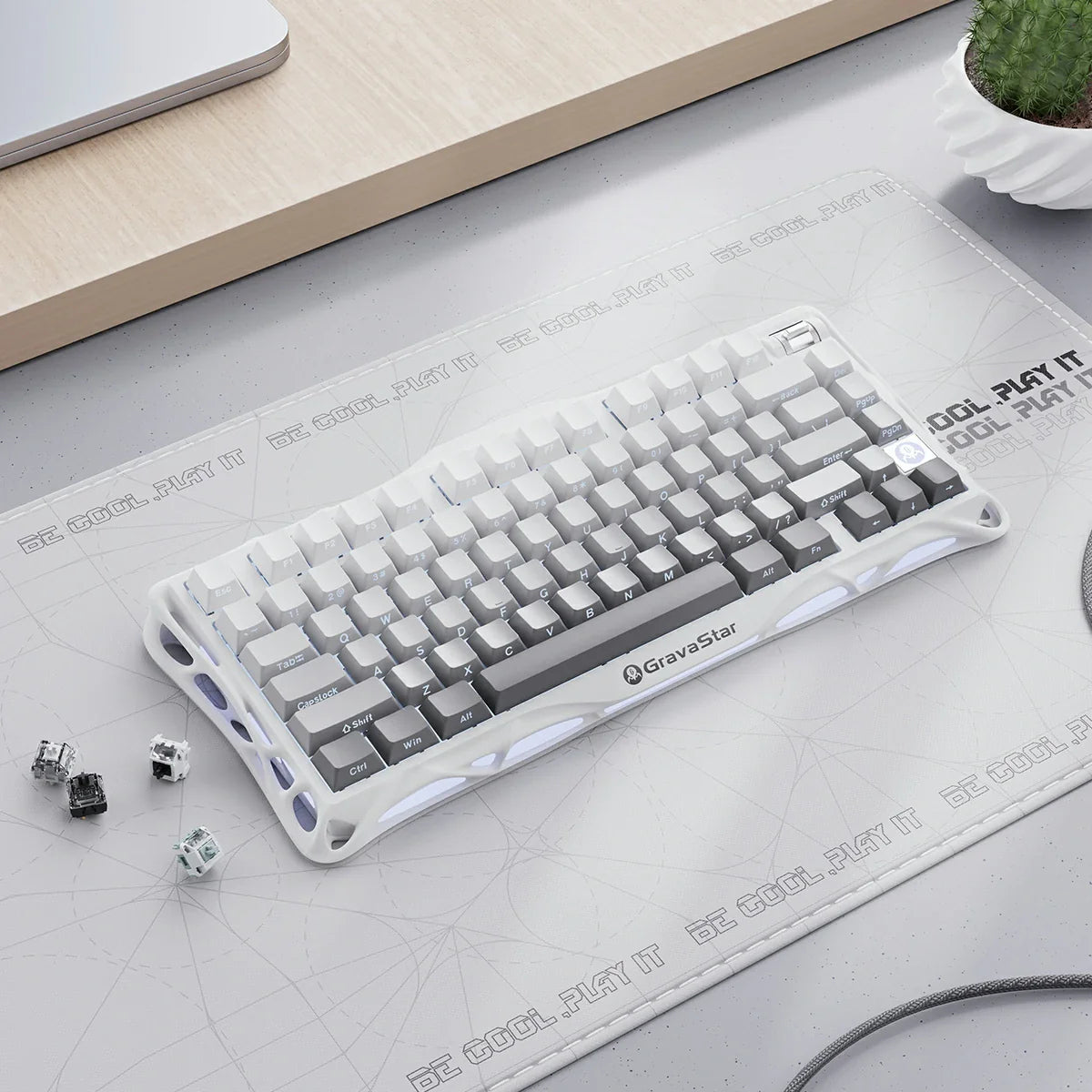 Mercury K1 Gaming-Tastatur – Verlauf-Weiß
Stilvolle 75% mechanische Gaming-Tastatur in elegantem Verlauf-Weiß mit Gradient-Design und RGB-Beleuchtung
Erleben Sie Gaming in seiner reinsten Form mit der Mercury K1 in elegantem Verlauf-Weiß. Diese stilvolle Gaming-Tastatur vereint minimalistisches Gradient-Design mit professioneller Performance – perfekt für deutsche Gamer, die Wert auf Ästhetik und Funktionalität legen.