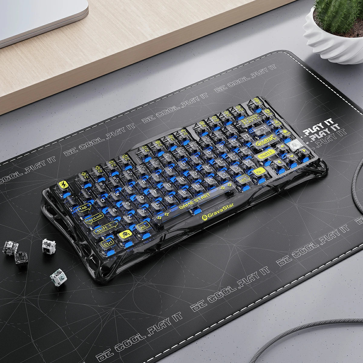 Mercury K1 Lite Gaming-Tastatur – Transparent-Schwarz
Kompakte 75% mechanische Gaming-Tastatur mit transparentem Design und 8000mAh Langzeit-Akku
Entdecken Sie die perfekte Balance zwischen Stil und Leistung mit der Mercury K1 Lite in elegantem Transparent-Schwarz. Diese kompakte 75% Gaming-Tastatur vereint futuristisches transparentes Design mit professioneller Gaming-Performance – perfekt für deutsche Gamer, die Wert auf Effizienz und Ästhetik legen.