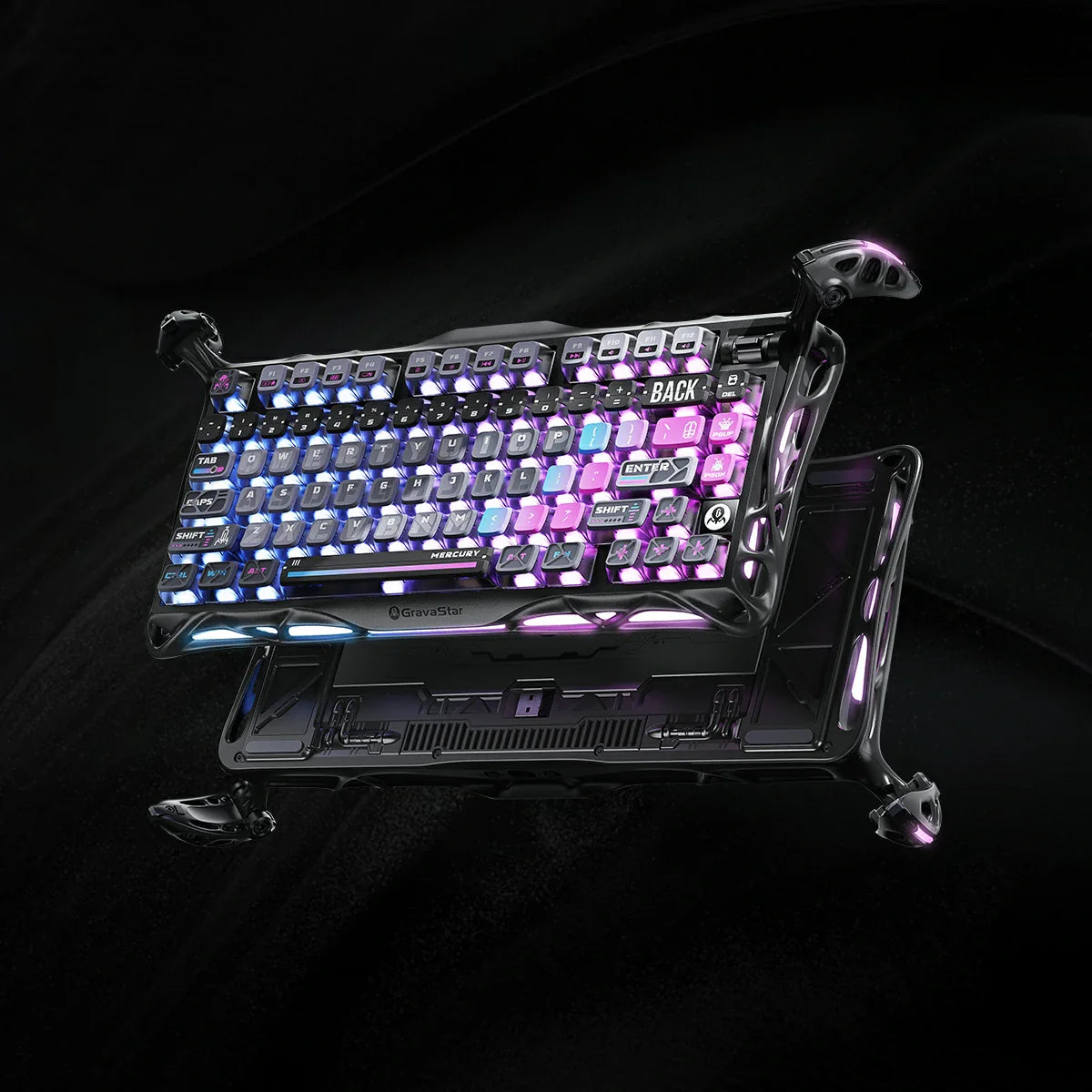 Mercury K1 Pro Gaming-Tastatur – Galaxie-Schwarz
Premium 75% mechanische Gaming-Tastatur in mystischem Galaxie-Schwarz mit kosmischen Sterneneffekten und Hot-Swap Technologie
Tauchen Sie ein in die Unendlichkeit des Gamings mit der Mercury K1 Pro in mystischem Galaxie-Schwarz. Diese Premium-Gaming-Tastatur vereint kosmische Ästhetik mit erdgebundener Präzision für ein Gaming-Erlebnis jenseits aller Grenzen – perfekt für deutsche Gaming-Enthusiasten, die nach den Sternen greifen.