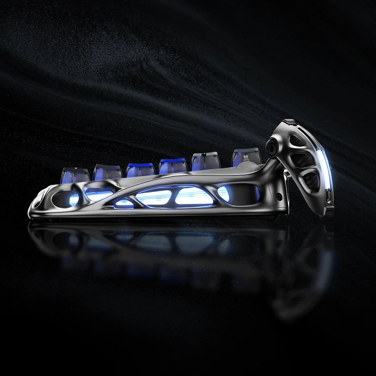 Mercury K1 Pro Gaming-Tastatur – Weltraum-Silber
Premium 75% mechanische Gaming-Tastatur in futuristischem Weltraum-Silber mit Hot-Swap Technologie
Entdecken Sie Gaming-Perfektion in ihrer elegantesten Form mit der Mercury K1 Pro in futuristischem Weltraum-Silber. Diese premium 75% mechanische Gaming-Tastatur vereint interstellares Design mit modernster Gaming-Technologie – perfekt für deutsche Gaming-Profis, die Wert auf Stil und Performance legen.