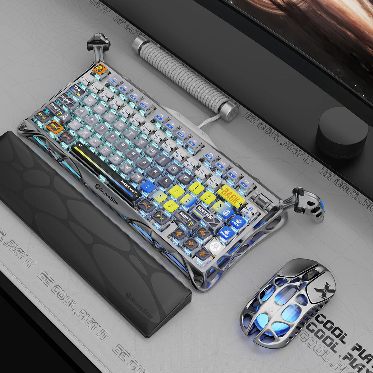 Mercury K1 Pro Gaming-Tastatur – Weltraum-Silber
Premium 75% mechanische Gaming-Tastatur in futuristischem Weltraum-Silber mit Hot-Swap Technologie
Entdecken Sie Gaming-Perfektion in ihrer elegantesten Form mit der Mercury K1 Pro in futuristischem Weltraum-Silber. Diese premium 75% mechanische Gaming-Tastatur vereint interstellares Design mit modernster Gaming-Technologie – perfekt für deutsche Gaming-Profis, die Wert auf Stil und Performance legen.