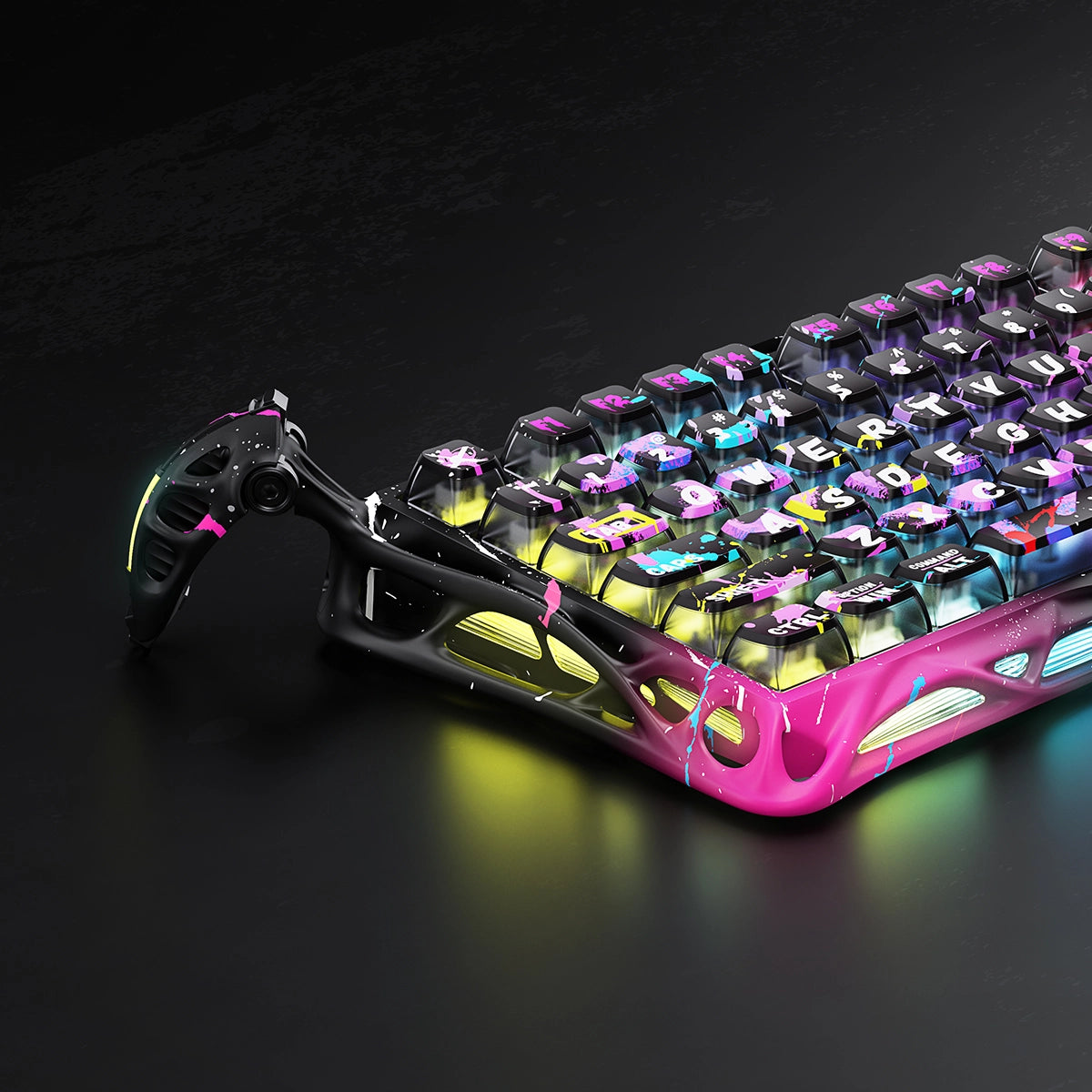 Mercury V75 Pro Gaming-Tastatur โ Neon-Graffiti Sonderedition
Limitierte 75% Hall-Effekt Gaming-Tastatur in spektakulรคrem Neon-Graffiti Design mit 8000Hz Polling-Rate, UV-reaktiver Beschichtung und Sammler-Edition Extras
Entdecken Sie die Mercury V75 Pro Neon-Graffiti Sonderedition โ wo urbane Street Art auf modernste Gaming-Technologie trifft. Diese einzigartige limitierte Gaming-Tastatur verwandelt Ihren Gaming-Setup in ein lebendiges Kunstwerk โ perfekt fรผr deutsche Gaming-Enthusiasten, Street Art Lieb