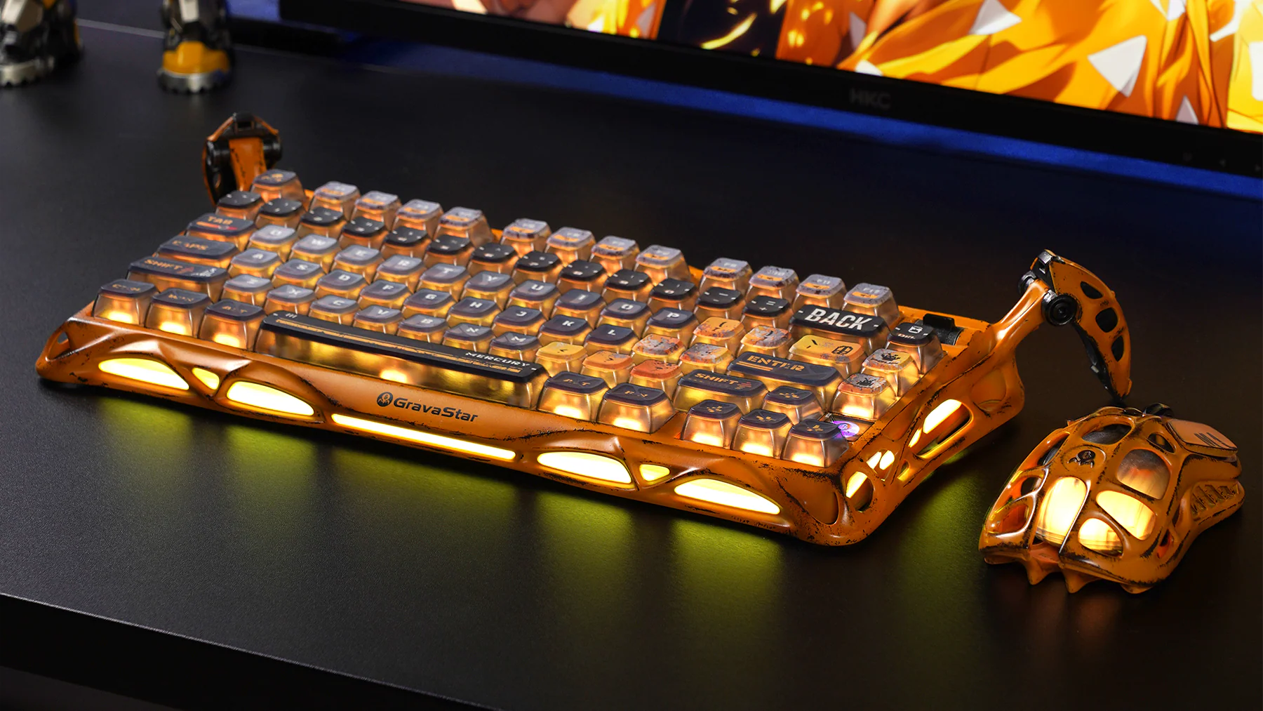 GravaStar-Ultimate-Gaming-Set-Kampfgelb-Sonderedition-bestehend-aus-Mercury-V75-mechanischer-Hall-Effekt-Gaming-Tastatur-und-Mercury-X-Pro-8K-kabelloser-Gaming-Maus-mit-8000Hz-Ultra-Schneller-Reaktionszeit-in-limitierter-Kriegsbeschädigtes-Gelb-Kampf-Optik-für-professionelle-E-Sport-Gamer-und-Gaming-Enthusiasten