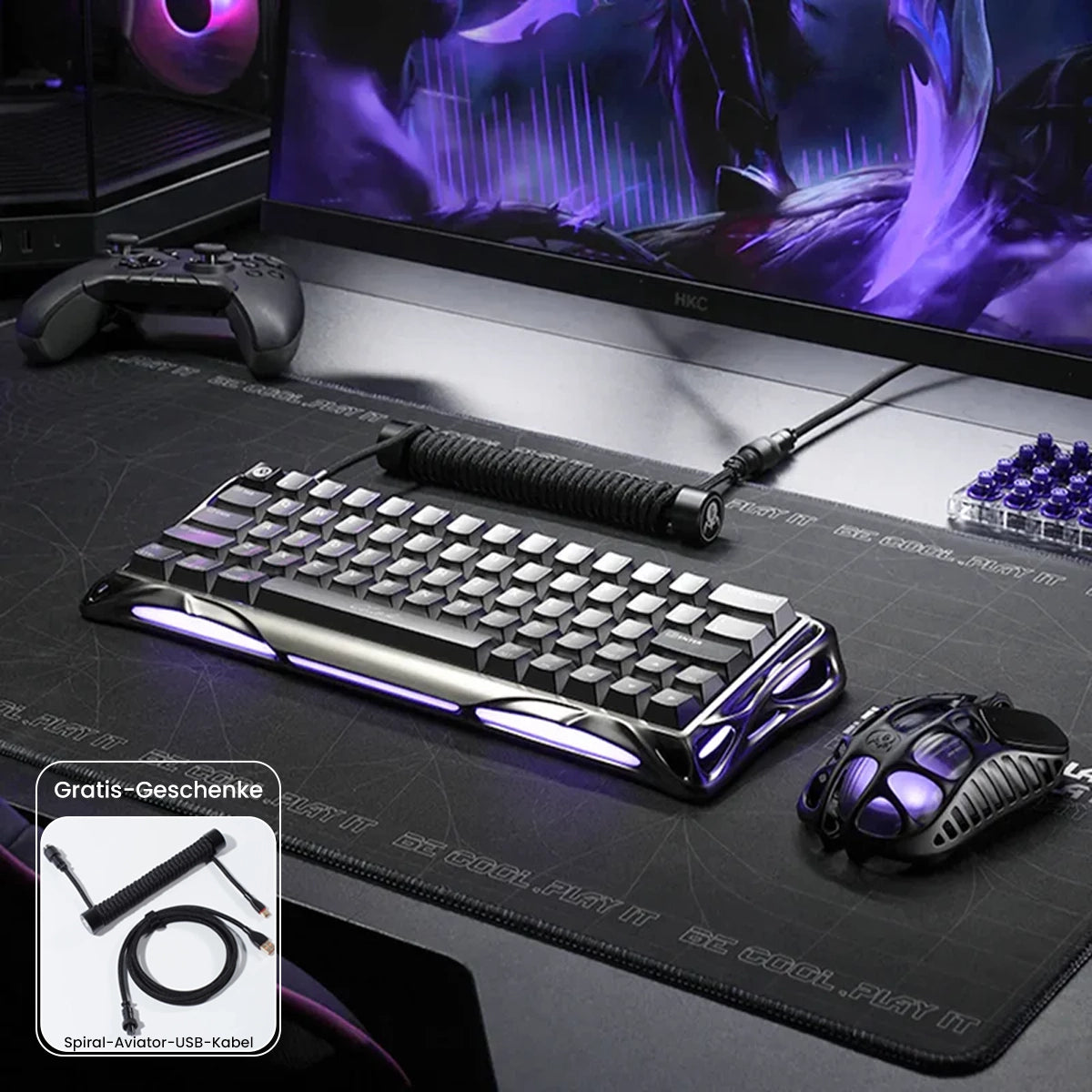 GravaStar V60 Pro Deluxe-Gaming-Komplettset mit Tastenkappen-Set