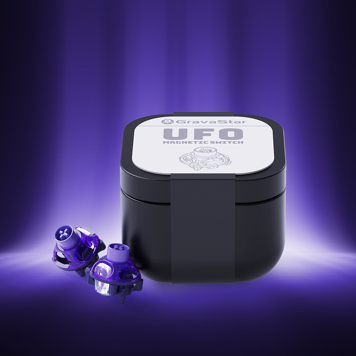 GravaStar UFO Magnetic Switch - Hall Effect Switches for V Series (Purple/Silver)