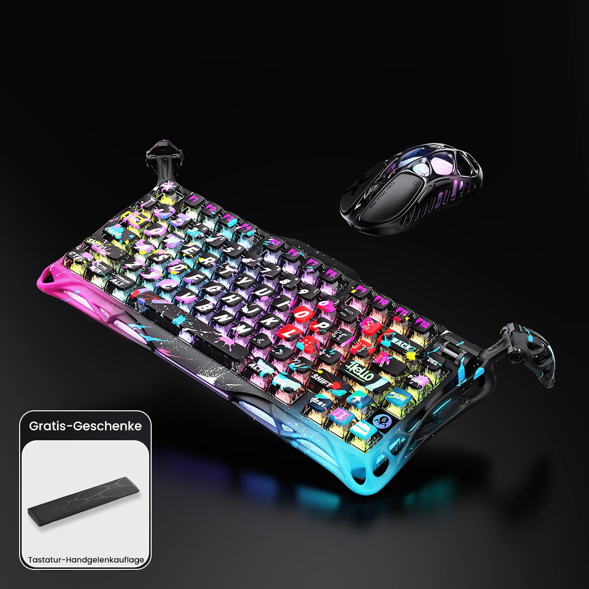 GravaStar 8000Hz Hall-Effekt Gaming-Komplettset - Neon-Graffiti Sonderedition