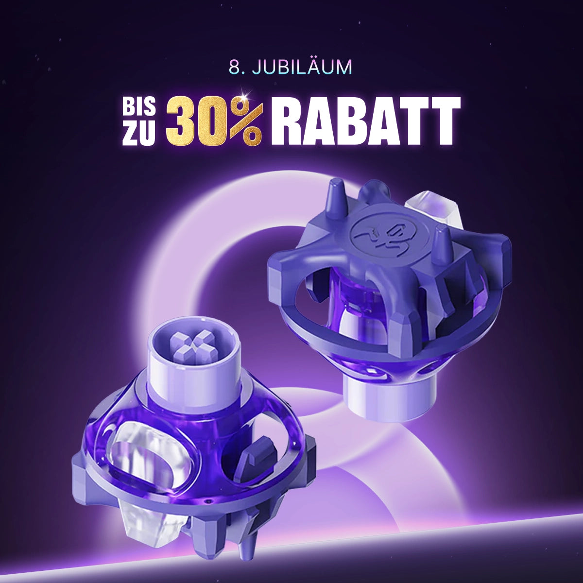 GravaStar UFO Magnetschalter – Hall-Effekt Gaming-Switches für V-Serie-Lila/Silber