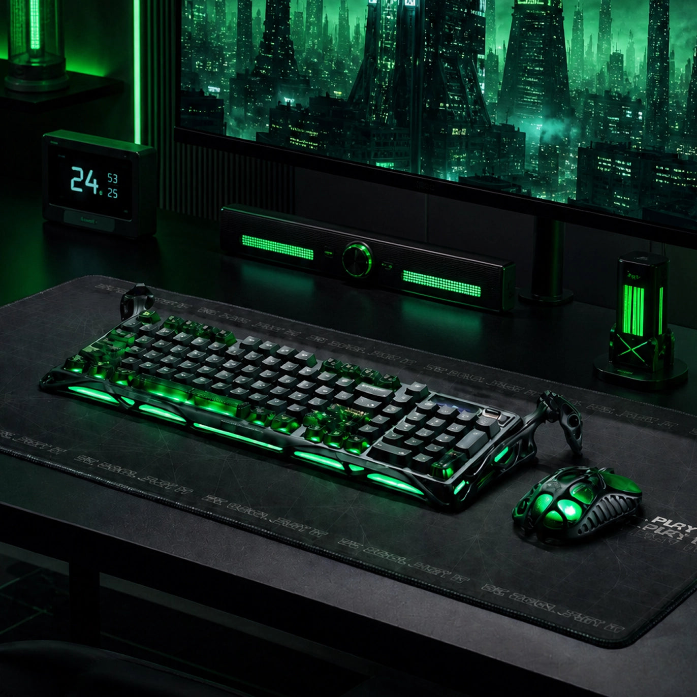 Nahaufnahme des 1,65 Zoll TFT-Displays und Drehreglers der GravaStar Mercury K98 Pro Mechanischen Tastatur | Close-up of the 1.65-inch TFT screen and rotary knob on the GravaStar Mercury K98 Pro mechanical keyboard