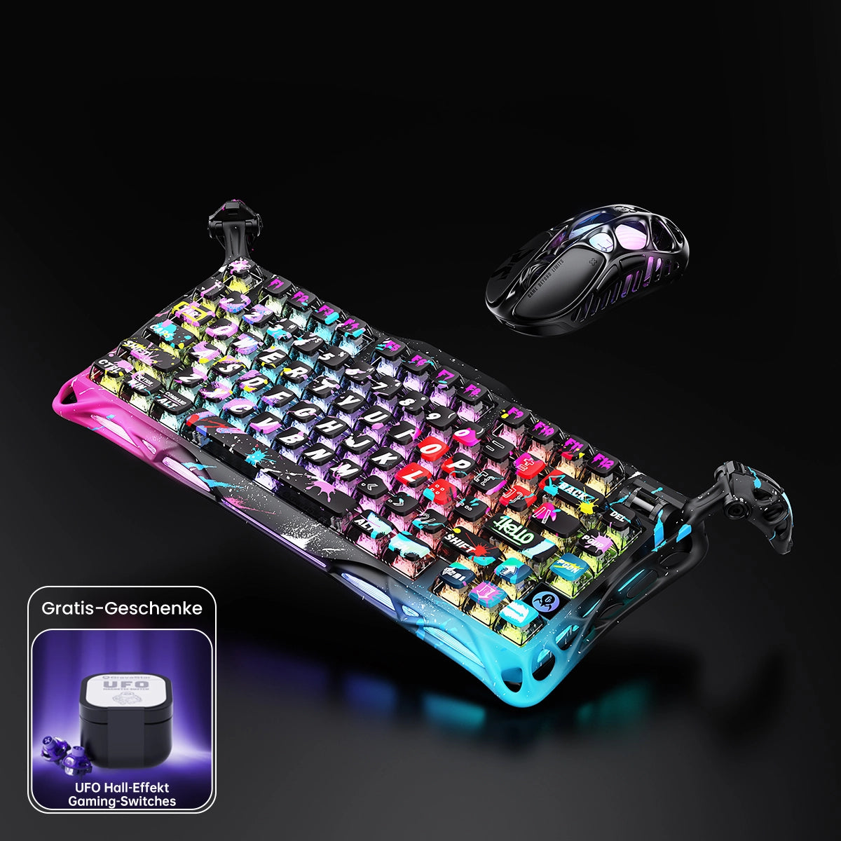 GravaStar 8000Hz Ultra-Schnelles Hall-Effekt Gaming-Komplettset - Neon-Graffiti Sonderedition