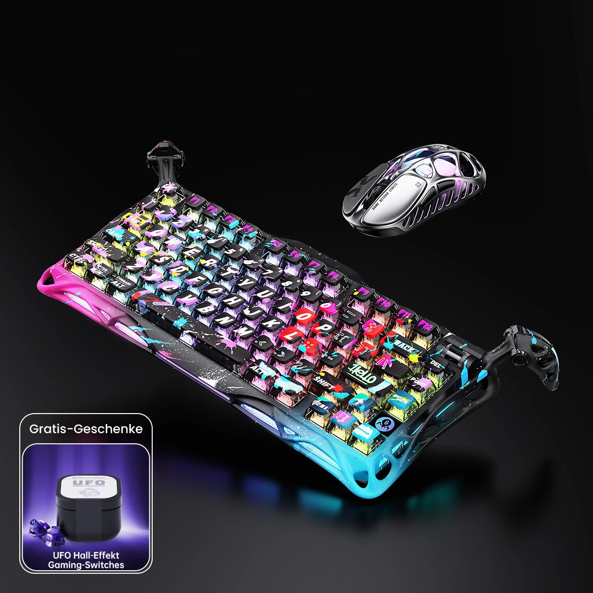 GravaStar 8000Hz Ultra-Schnelles Hall-Effekt Gaming-Komplettset - Neon-Graffiti Sonderedition