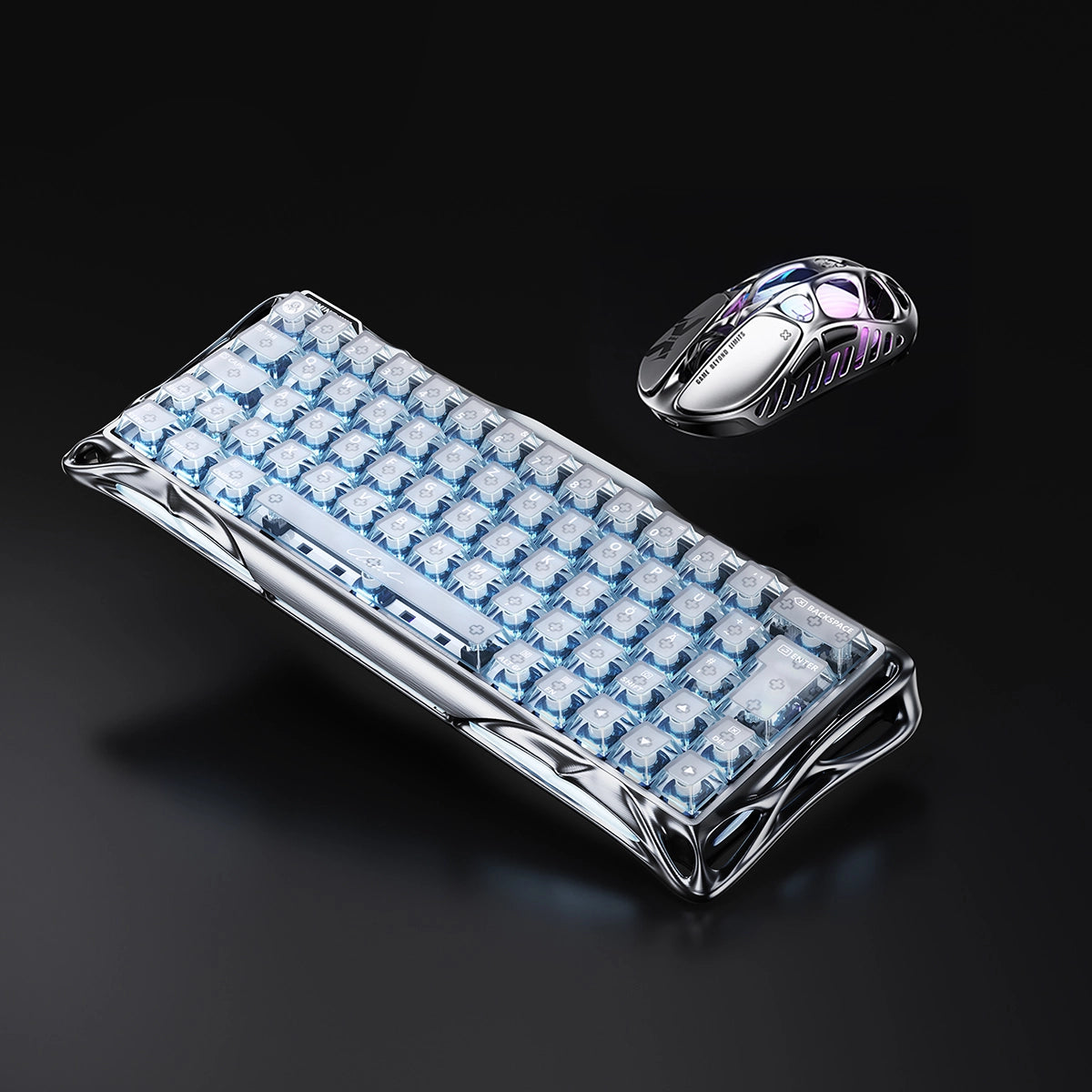 GravaStar 8K Hall-Effect Gaming Set - Silver Frost [ISO-DE Layout]