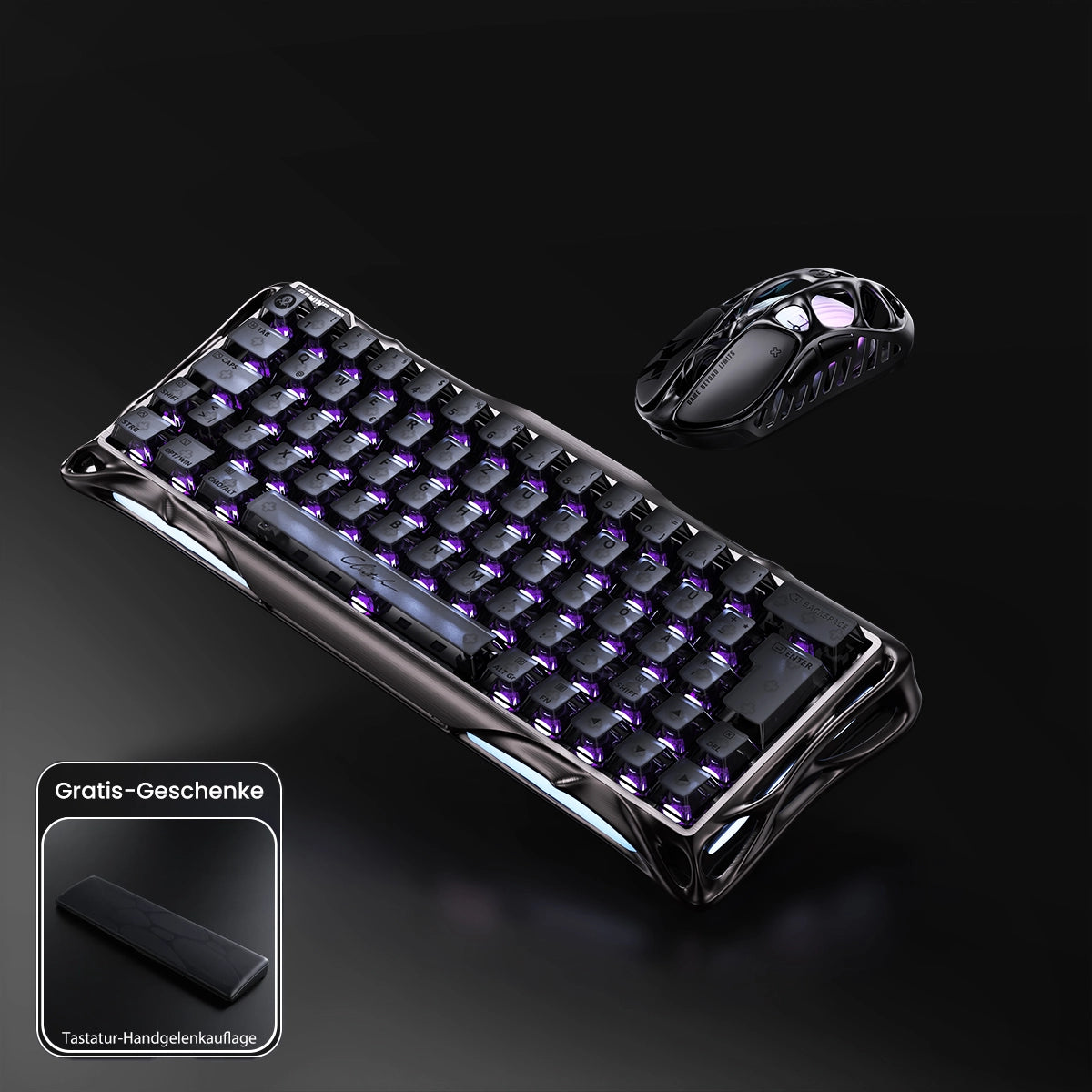 GravaStar 8K Hall Effect Gaming Set - Steel Gray Smoke [ISO-DE Layout]