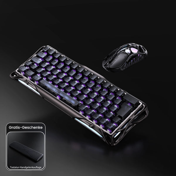 GravaStar 8K Hall-Effekt Gaming-Set – Stahlgrauer Rauch [ISO-DE Layout]