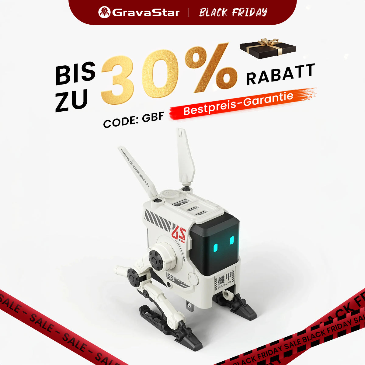 Alpha65 GaN-65W-Schnellladegerät – Morgen-weiß