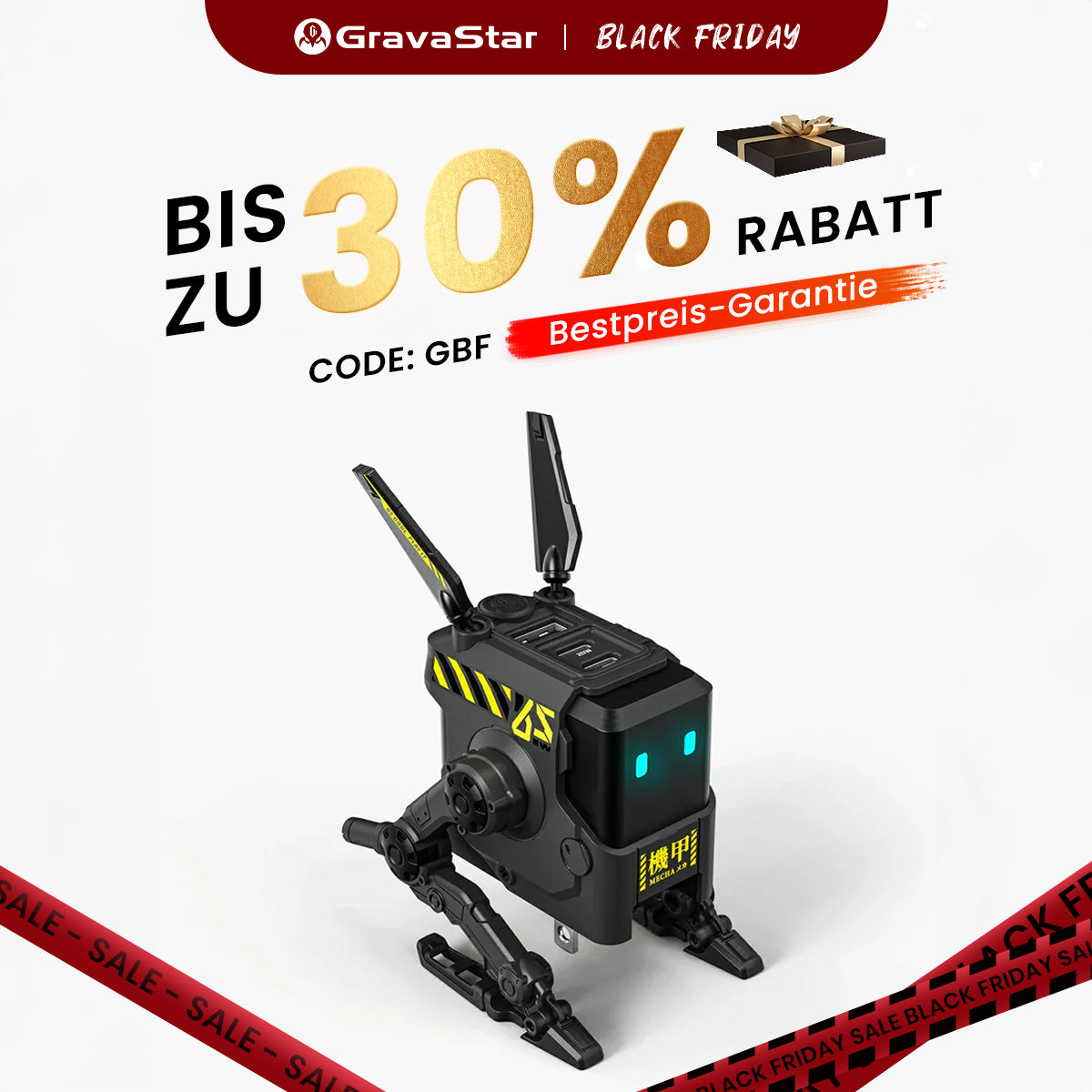 Alpha65 GaN-65W-Schnellladegerät – Dunkelgrau