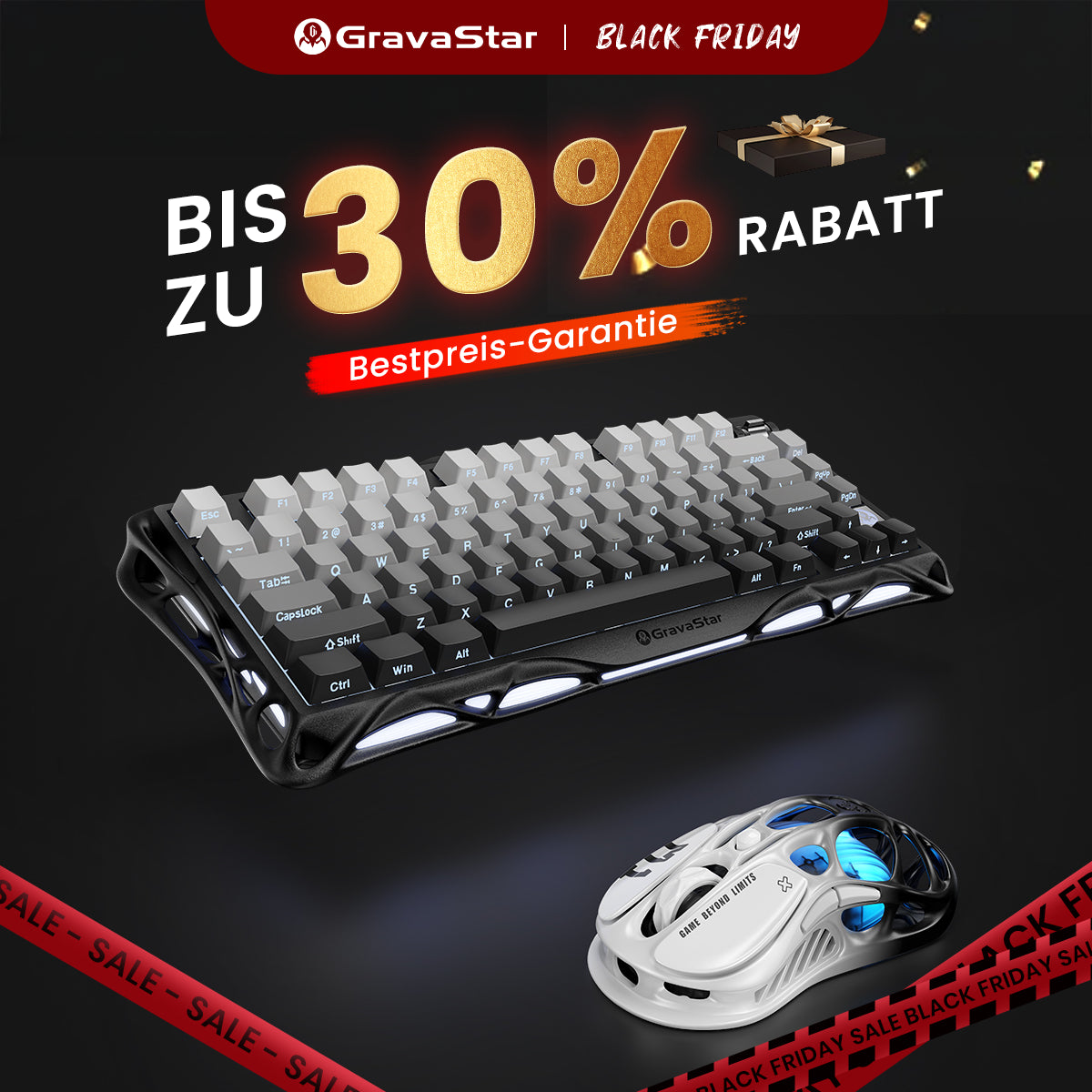 GravaStar Pro-Gaming-Set – Verlauf-Schwarz