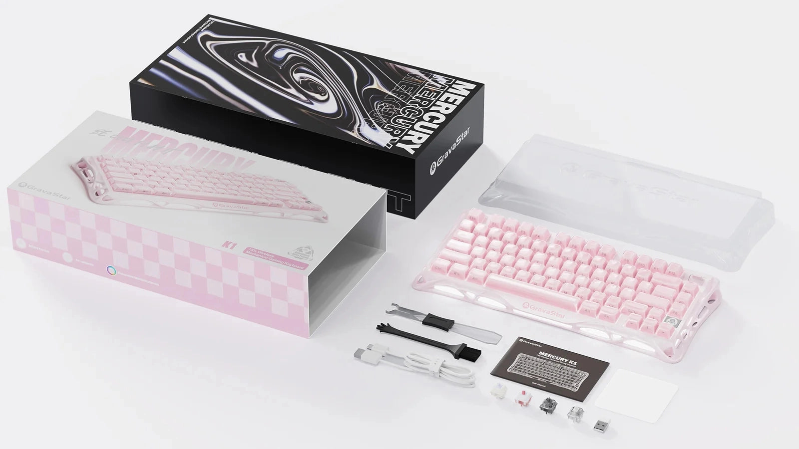 Mercury K1 Sakura Pink – 75% Mechanical Gaming Keyboard | Gasket