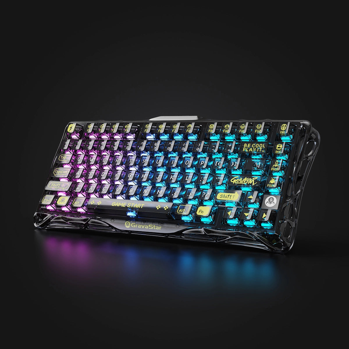 Mercury K1 Lite Transparent-Black QWERTZ 75% Mechanical Gaming