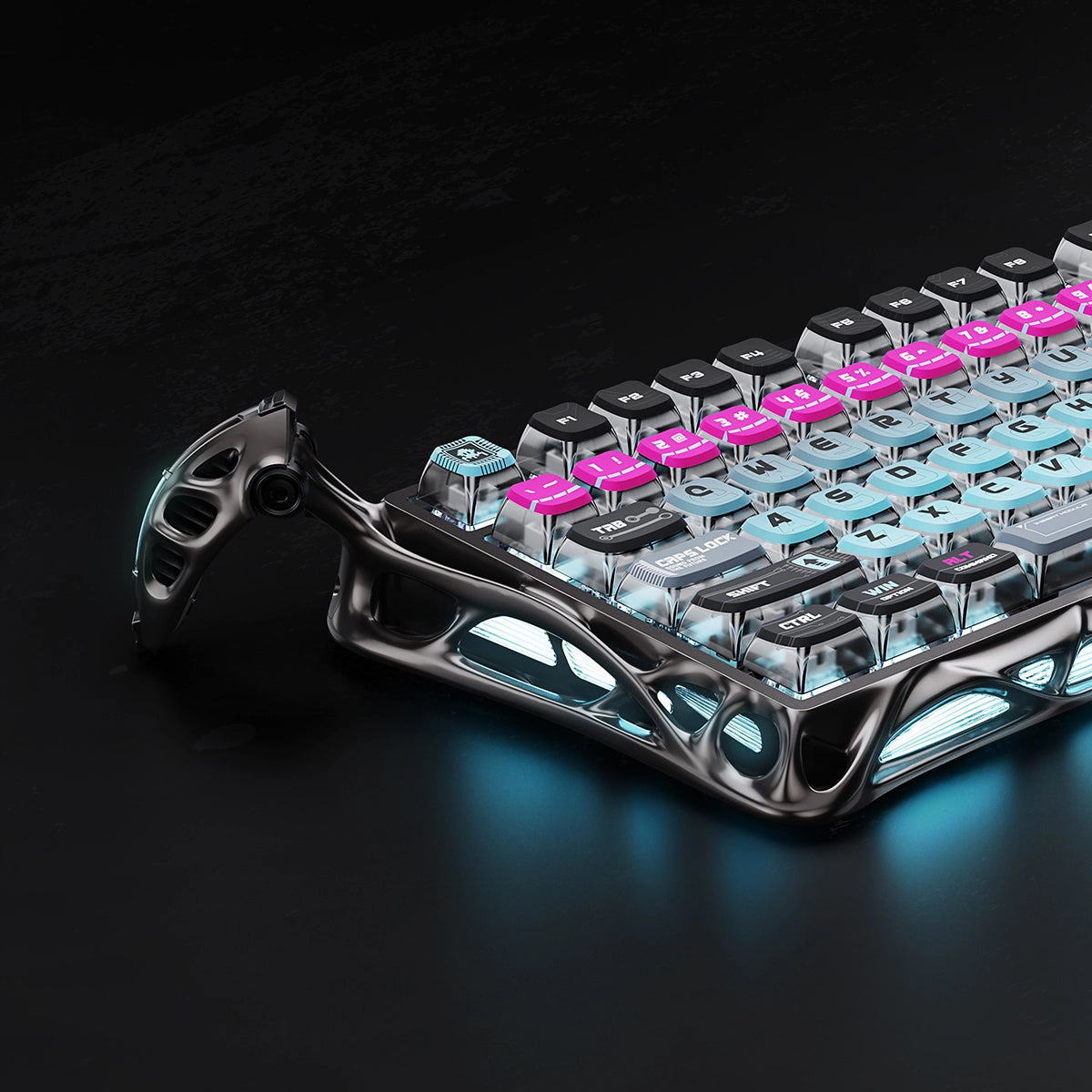 Mercury V75 Pro Gaming-Tastatur – Cyberpunk Edition

Premium 75% Hall-Effekt Gaming-Tastatur in dystopischem Cyberpunk-Design mit 8000Hz Polling-Rate, CNC-Aluminium Gehäuse und OLED-Display

Tauchen Sie ein in die dystopische Welt der Mercury V75 Pro Cyberpunk Edition – wo industrielles Design auf modernste Gaming-Technologie trifft. Diese futuristische Gaming-Tastatur wurde für deutsche Gaming-Profis entwickelt, die nicht nur ultimative Performance, sondern auch einzigartigen Cyberpunk-Stil schätzen.
