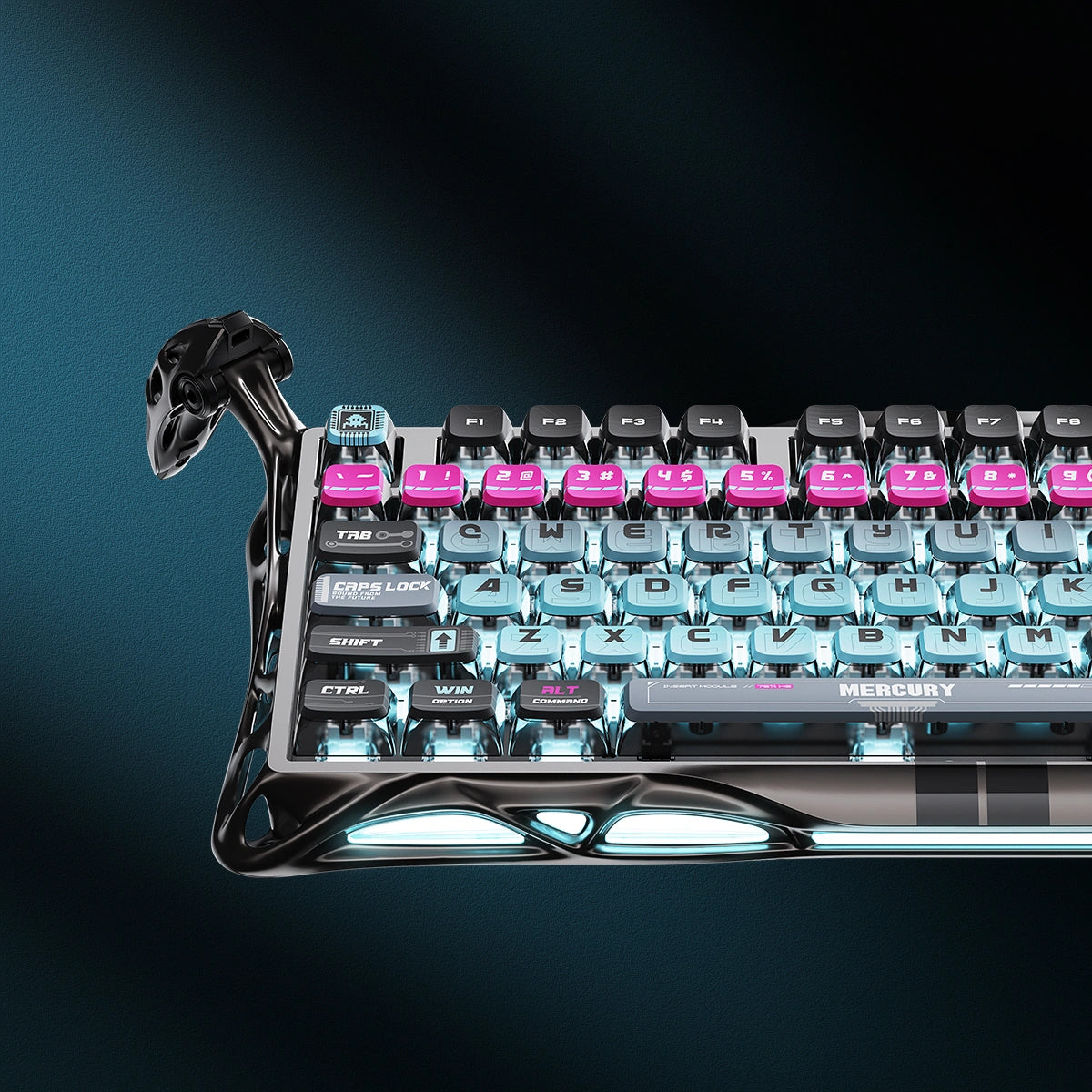 Mercury V75 Pro Gaming-Tastatur – Cyberpunk Edition

Premium 75% Hall-Effekt Gaming-Tastatur in dystopischem Cyberpunk-Design mit 8000Hz Polling-Rate, CNC-Aluminium Gehäuse und OLED-Display

Tauchen Sie ein in die dystopische Welt der Mercury V75 Pro Cyberpunk Edition – wo industrielles Design auf modernste Gaming-Technologie trifft. Diese futuristische Gaming-Tastatur wurde für deutsche Gaming-Profis entwickelt, die nicht nur ultimative Performance, sondern auch einzigartigen Cyberpunk-Stil schätzen.