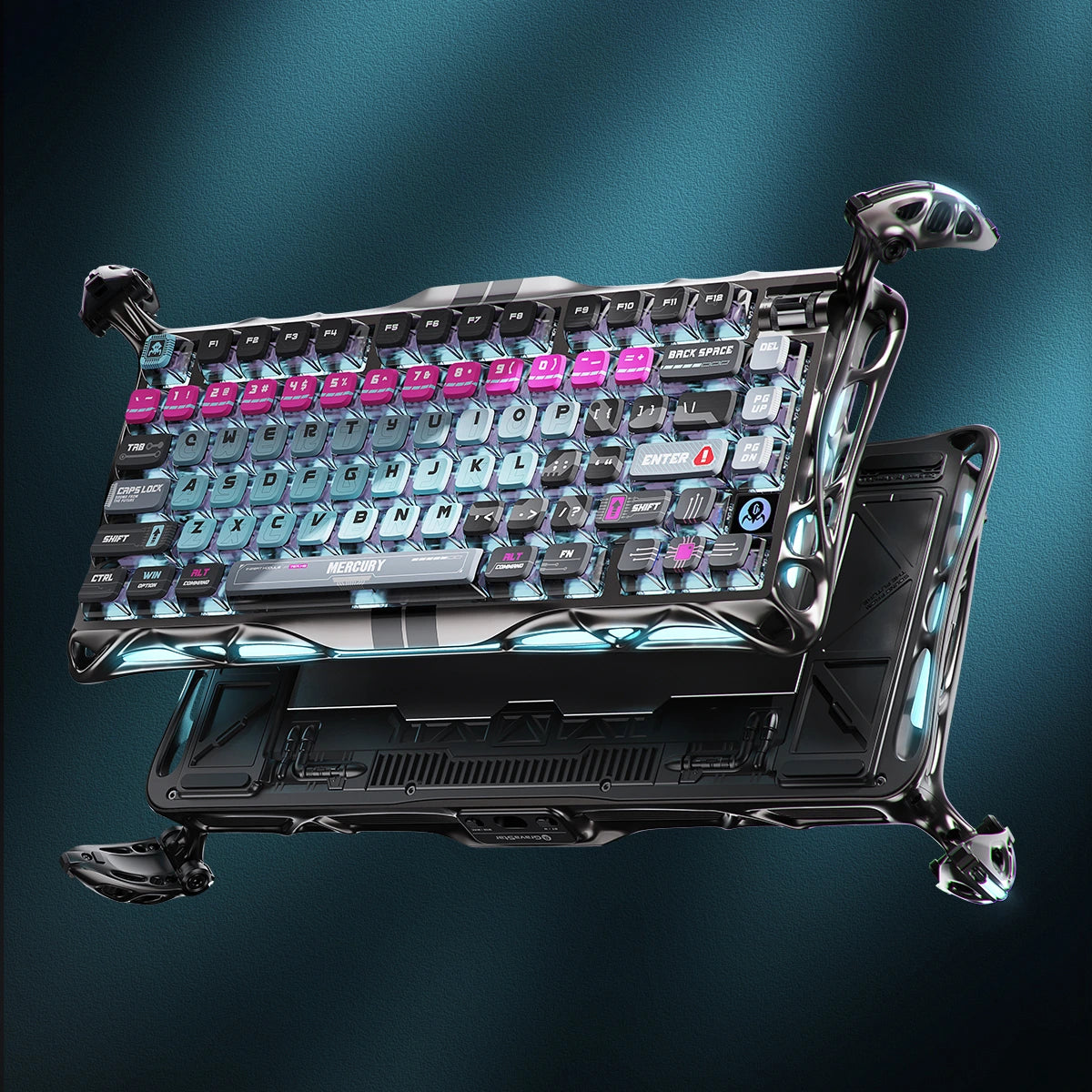 Mercury V75 Pro Gaming-Tastatur – Cyberpunk Edition

Premium 75% Hall-Effekt Gaming-Tastatur in dystopischem Cyberpunk-Design mit 8000Hz Polling-Rate, CNC-Aluminium Gehäuse und OLED-Display

Tauchen Sie ein in die dystopische Welt der Mercury V75 Pro Cyberpunk Edition – wo industrielles Design auf modernste Gaming-Technologie trifft. Diese futuristische Gaming-Tastatur wurde für deutsche Gaming-Profis entwickelt, die nicht nur ultimative Performance, sondern auch einzigartigen Cyberpunk-Stil schätzen.