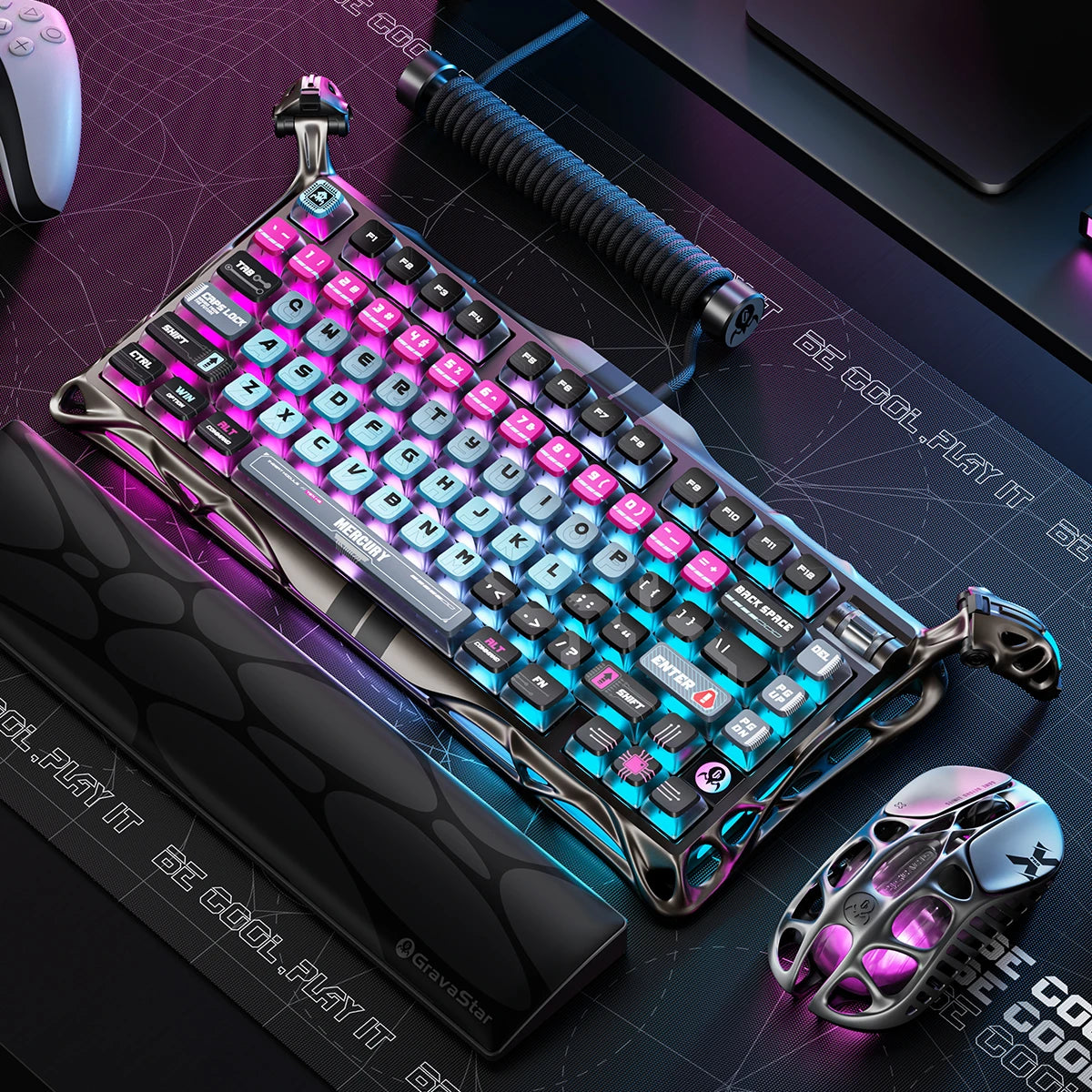Mercury V75 Pro Gaming-Tastatur – Cyberpunk Edition

Premium 75% Hall-Effekt Gaming-Tastatur in dystopischem Cyberpunk-Design mit 8000Hz Polling-Rate, CNC-Aluminium Gehäuse und OLED-Display

Tauchen Sie ein in die dystopische Welt der Mercury V75 Pro Cyberpunk Edition – wo industrielles Design auf modernste Gaming-Technologie trifft. Diese futuristische Gaming-Tastatur wurde für deutsche Gaming-Profis entwickelt, die nicht nur ultimative Performance, sondern auch einzigartigen Cyberpunk-Stil schätzen.