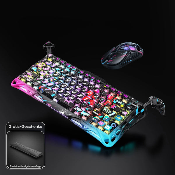 GravaStar 8K Hall-Effekt Gaming-Set – Neon-Graffiti [ISO-DE/ANSI Layout]