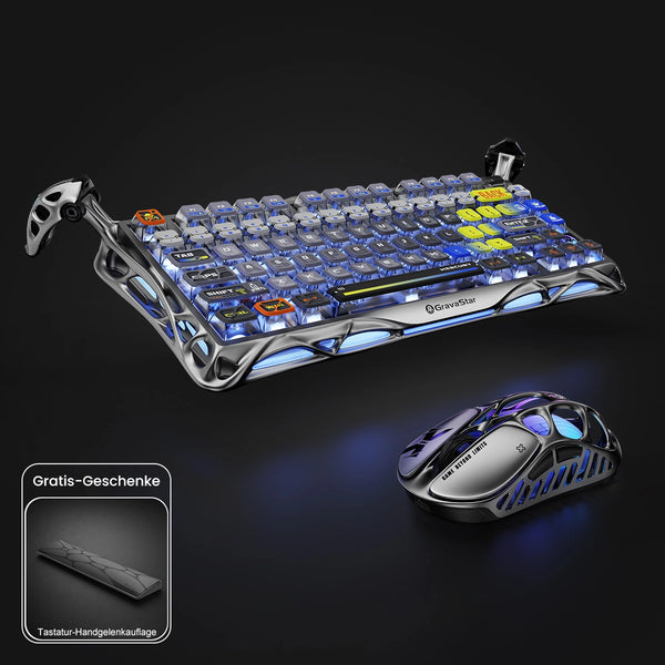 GravaStar Ultimate Gaming-Set – Weltraum-Silber [ANSI Layout]