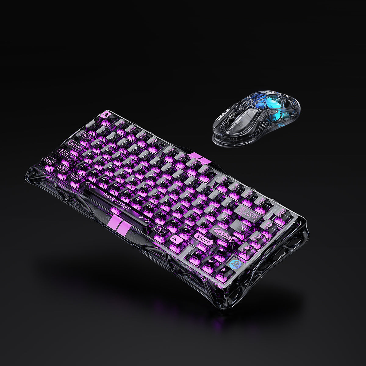 GravaStar Crystal-Elite Hall-Effekt Gaming-Set - Transparent Schwarz