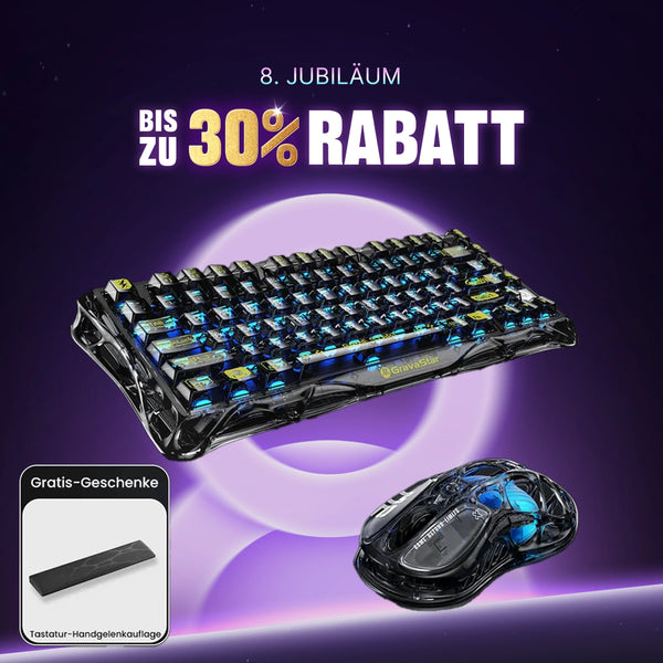 GravaStar Core-Flex-Gaming-Komplettset – Transparent-Schwarz