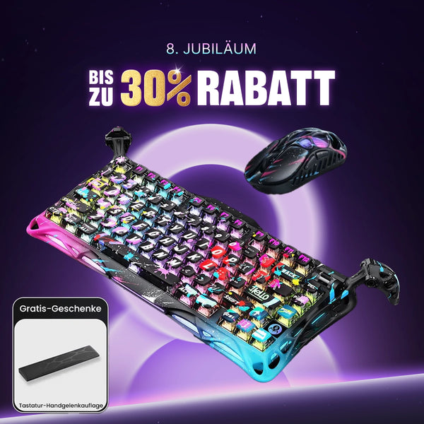 GravaStar 8000Hz Hall-Effekt Gaming-Komplettset - Neon-Graffiti Sonderedition