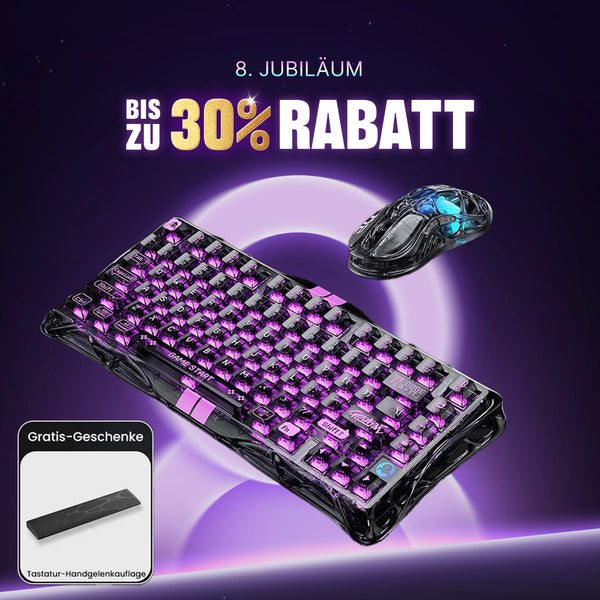 GravaStar 8000Hz Hall-Effekt Gaming-Komplettset - Transparent Schwarz