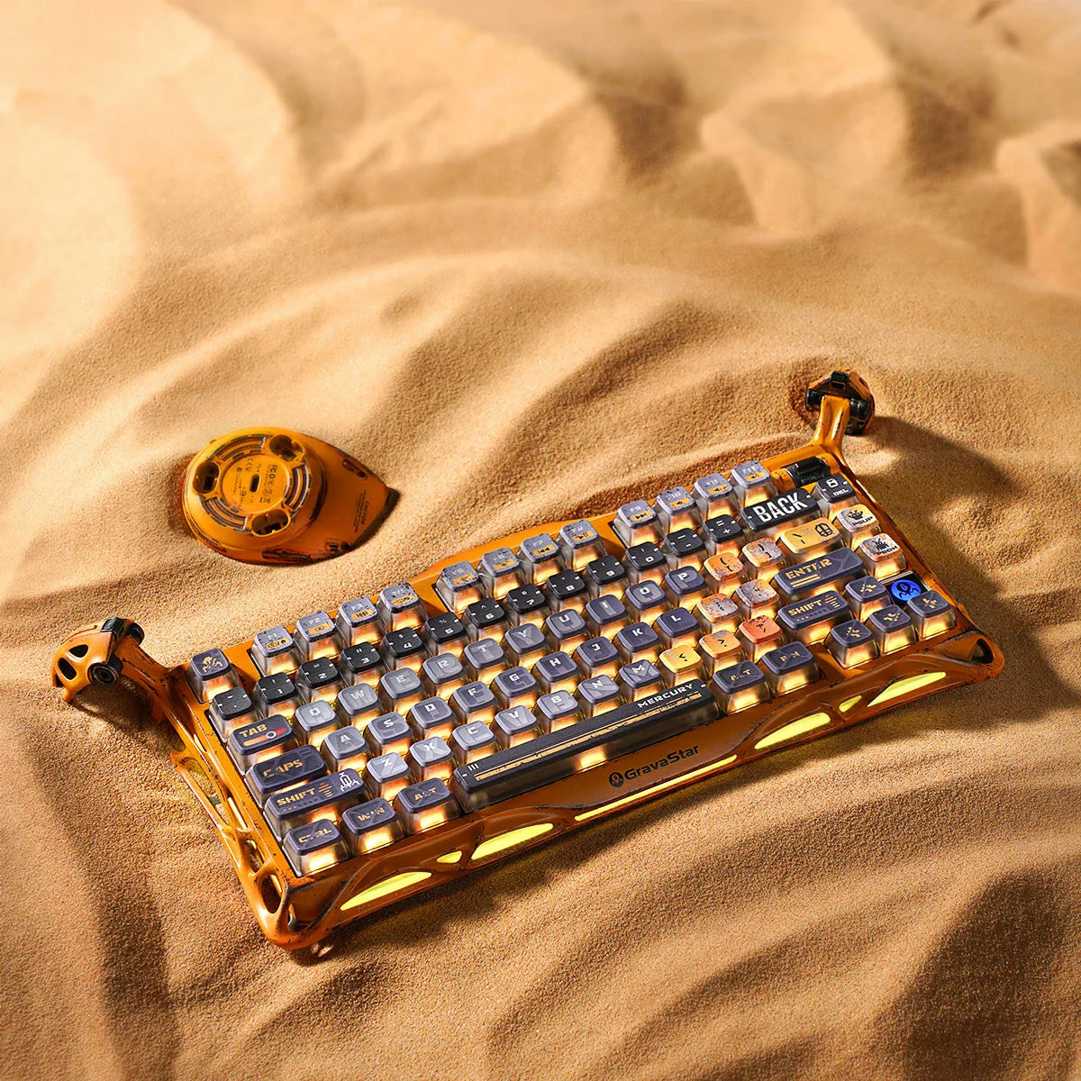 gravastar Mercury K1 Pro Battle-Worn Yellow anti-ghosting technology ensures every keypress is registered for accurate gameplay