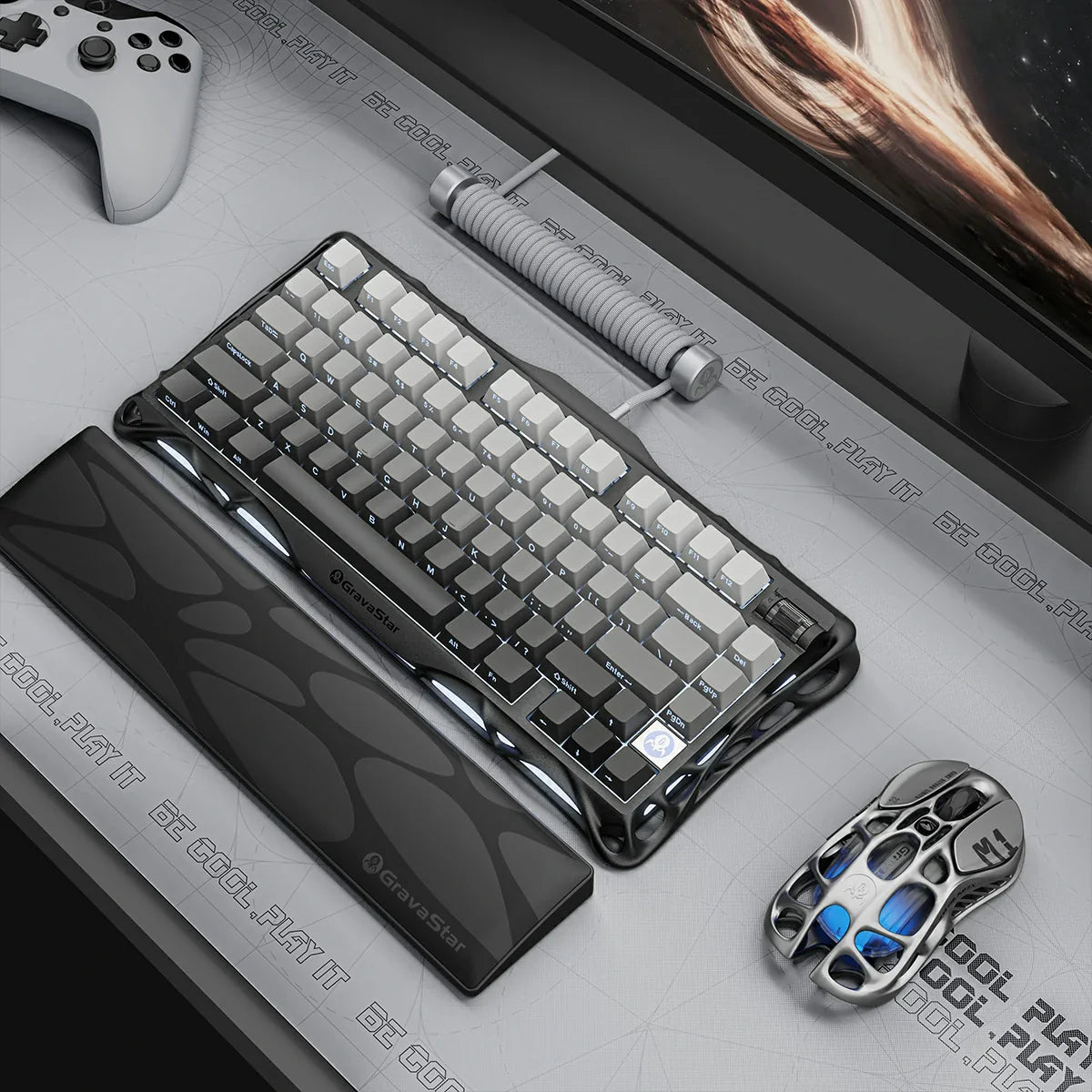 gravastar-mercury-k1-gradient-schwarz-75-percent-mechanische-tastatur-fur-pc-gaming-mit-RGB-Beleuchtung-wireless-verbindung-aluminium-skelett-design-und-grava-star-bsun-linearschaltern
