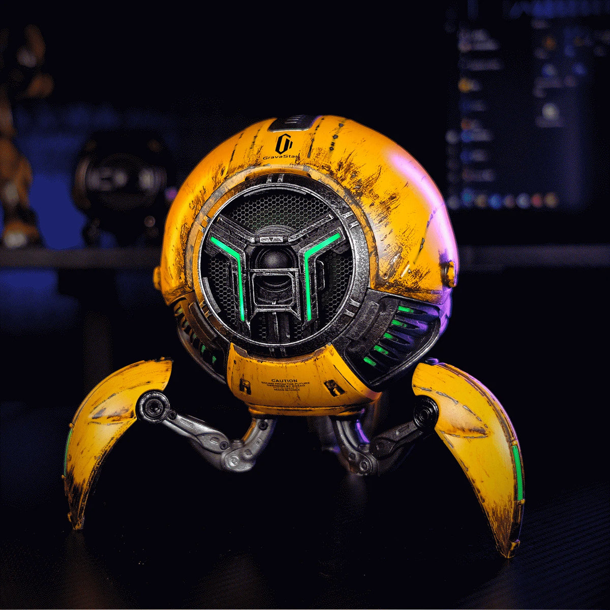 Gravastar Mars Pro - ウォーダメージ イエロー Mars Pro War-Damaged Yellow | 25W Dual BT 5.3 RGB 12h Battery TWS